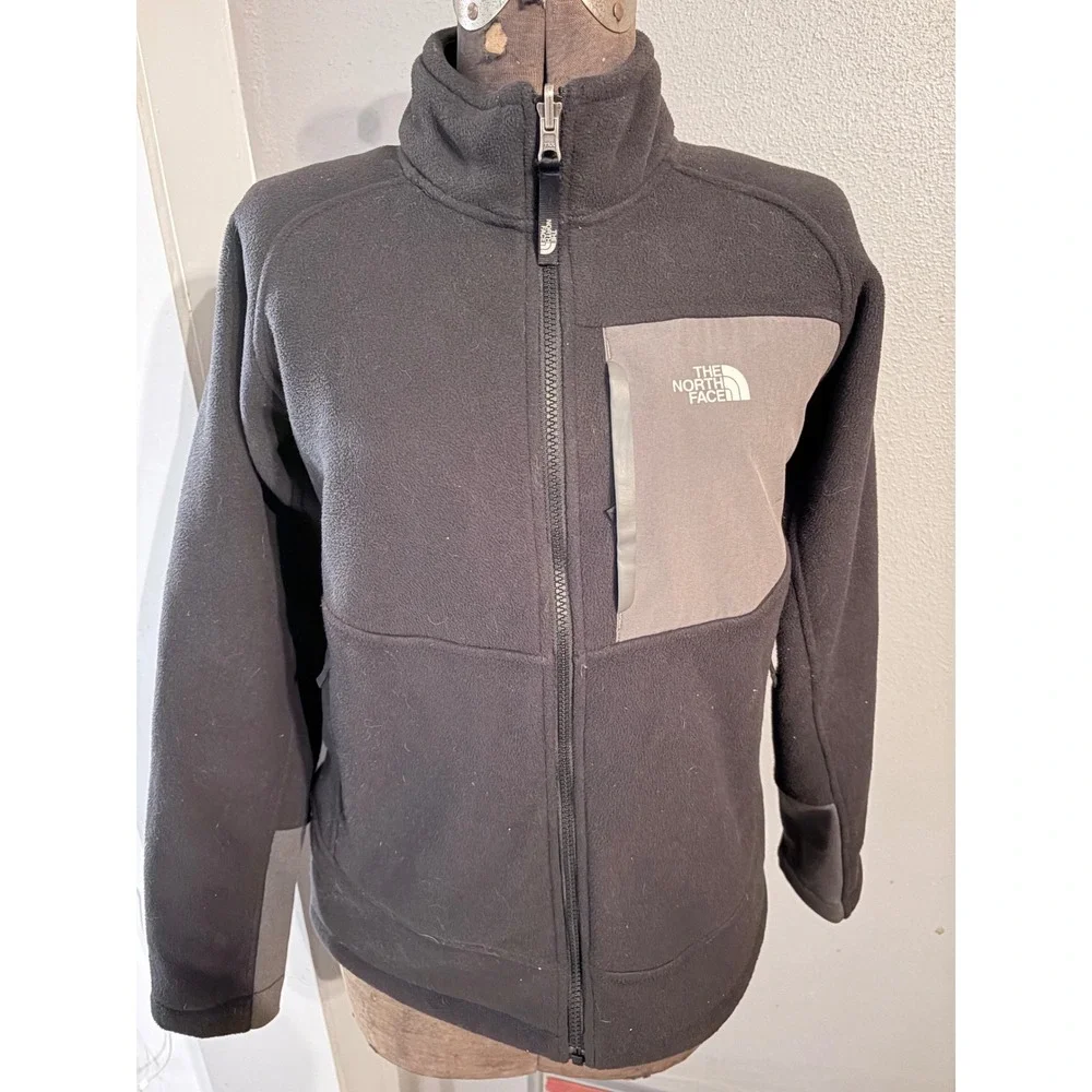 The North Face Boys‎ Fleece Jacket Black black Pocket Full Zip Size L 14 16